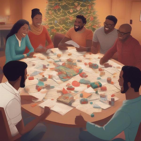Christmas Pass the Gift Story Game Setup