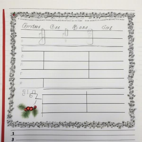 Christmas Song Picture Game Answer Key on Festive Paper