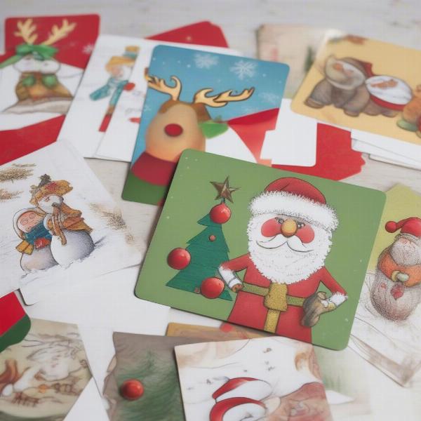 Christmas Song Picture Game Cards with Festive Images
