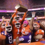 Clemson Players Celebrating a Bowl Game Victory
