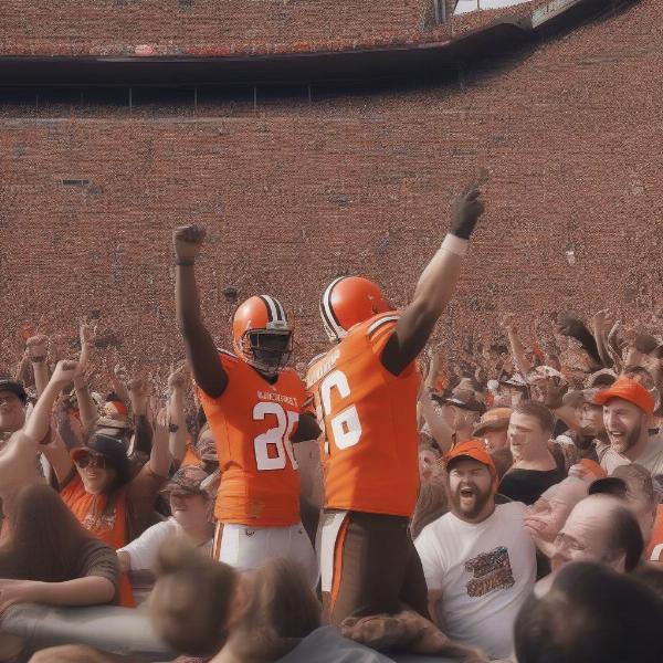 Cleveland Browns Fans Celebrating a Touchdown