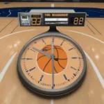 College Basketball Game Clock Showing Time Remaining
