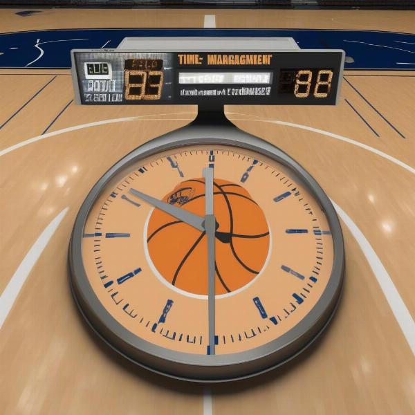 College Basketball Game Clock Showing Time Remaining