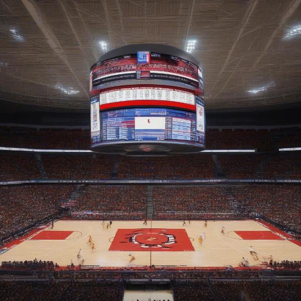 College Basketball Game Clock Showing Time Remaining