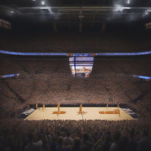 College Basketball Game Fans Cheering for Their Team
