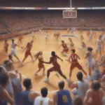 College Basketball Overtime Scene