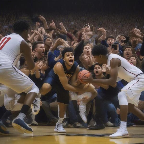 College Basketball Game Overtime Intensity