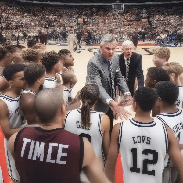 College Basketball Timeout Scene