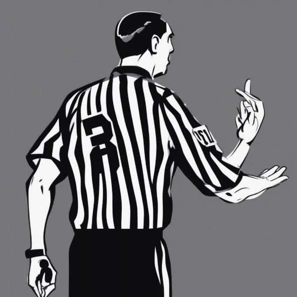 College basketball referee blowing whistle