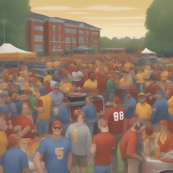 College Football Fans Tailgating