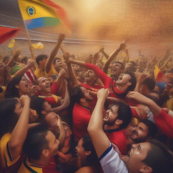 Colombia Uruguay Fans Celebrating