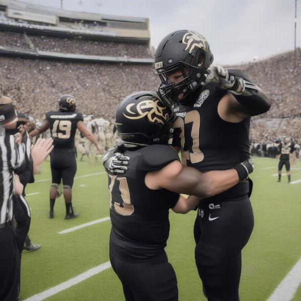 Colorado Buffaloes Football Team Celebrates a Victory