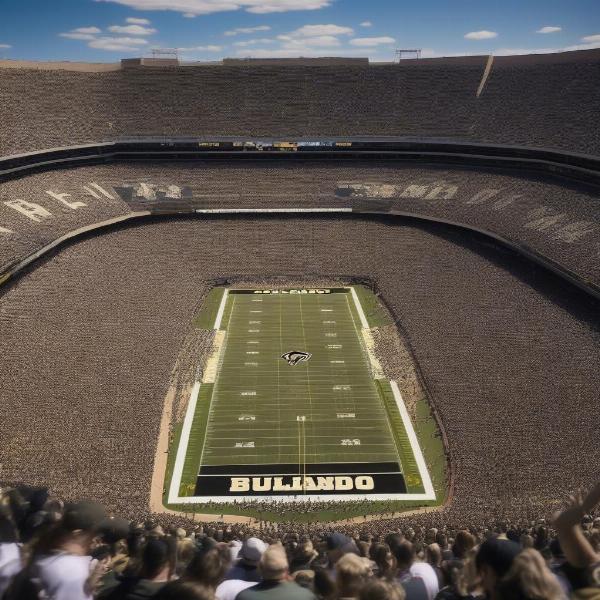 Packed Stadium at a Colorado Buffaloes Game