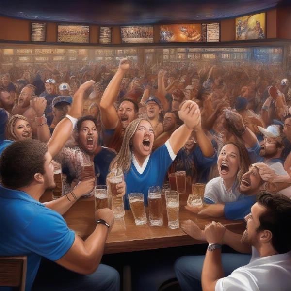 Colts Fans Cheering at a Sports Bar