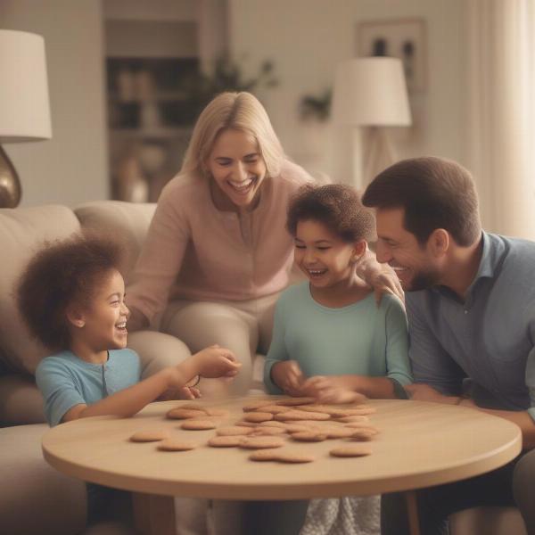 Family Playing Cookie Jar Game