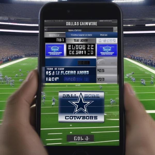 Dallas Cowboys Game Final Score on Mobile Phone