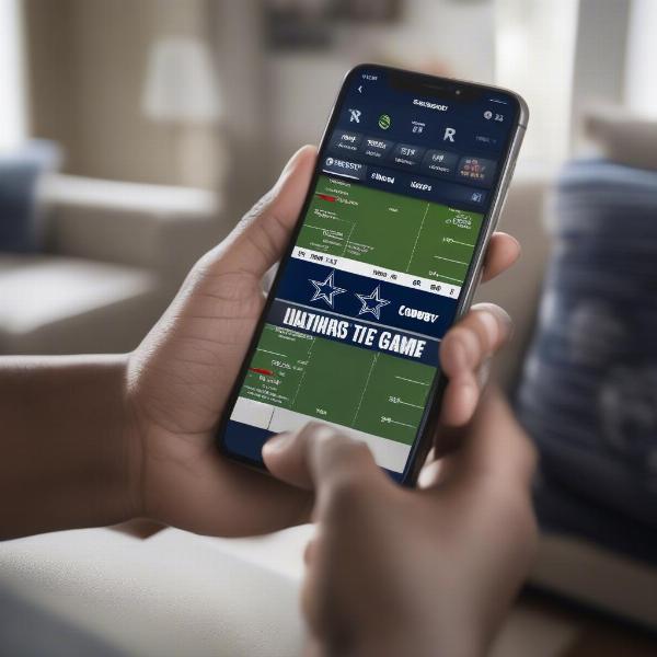 Checking Dallas Cowboys Game Score on Mobile Phone