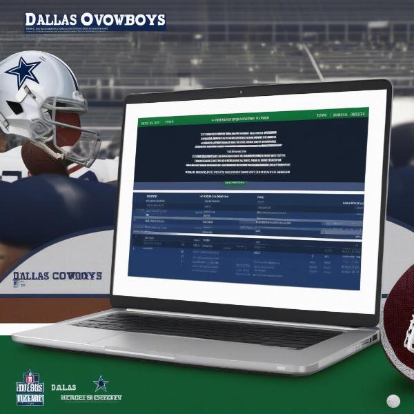 Dallas Cowboys Historical Game Data on a Laptop