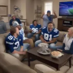 Fans Watching Dallas Cowboys Game on TV