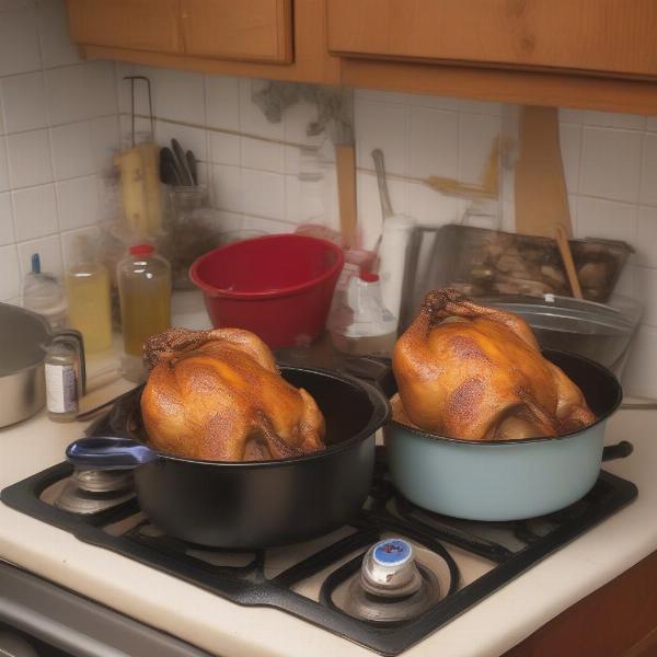 Deep Frying Cornish Game Hens in a Pot
