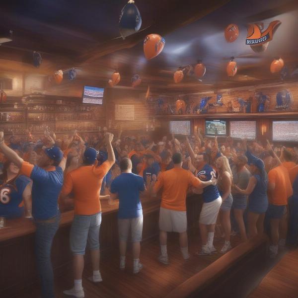 Denver Broncos Fans Watching at a Bar