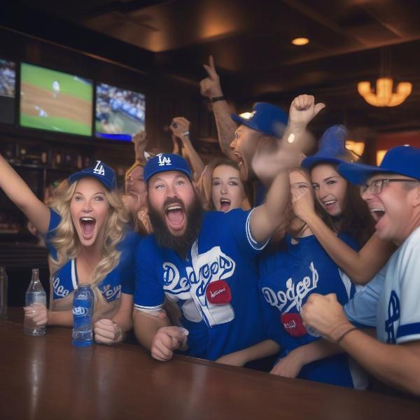 Dodgers Fans Enjoying the Game Together