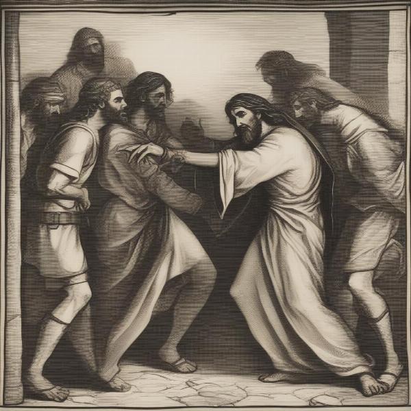Depiction of Betrayal: Judas and Jesus