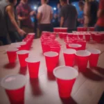 Drinking Games Setup: Beer Pong and Flip Cup