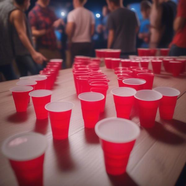 Drinking Games Setup: Beer Pong and Flip Cup