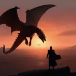 Drogon flying east with Daenerys