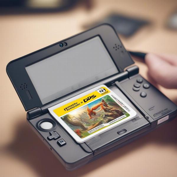 DS Game Cartridge Inserted in 3DS XL