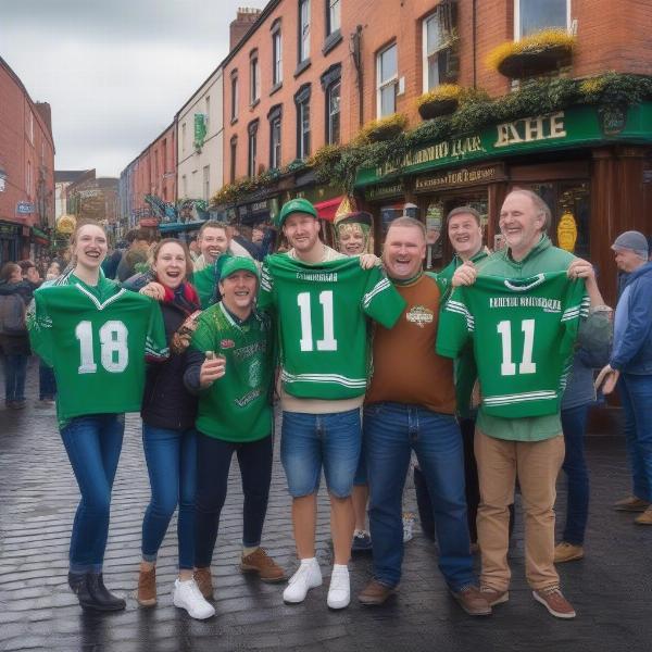 College Football Fans in Dublin, Ireland