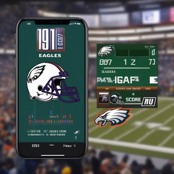 Eagles Giants Game Score Update on Mobile Phone