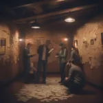 Players Collaborating to Solve Puzzles in an Escape Room