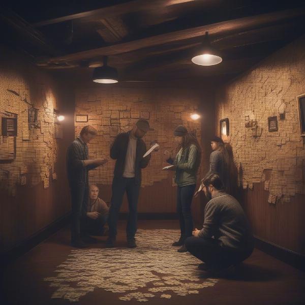 Players Collaborating to Solve Puzzles in an Escape Room