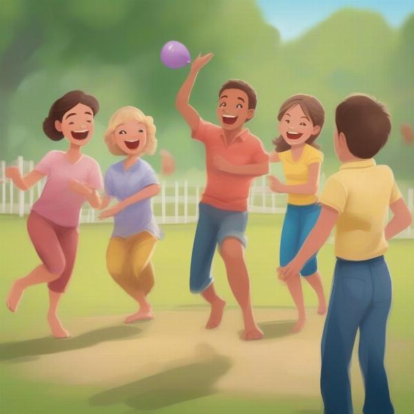 Family Party Classic Outdoor Games: Sack Race, Three-Legged Race, and Water Balloon Toss