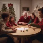Family Playing Christmas Dice Game