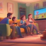 Family Playing Video Games Together
