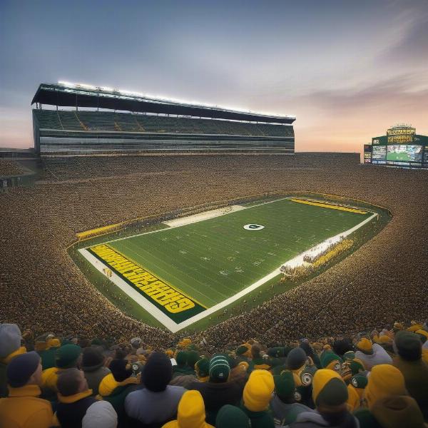 Fans Cheering at Lambeau Field during a Packers Game