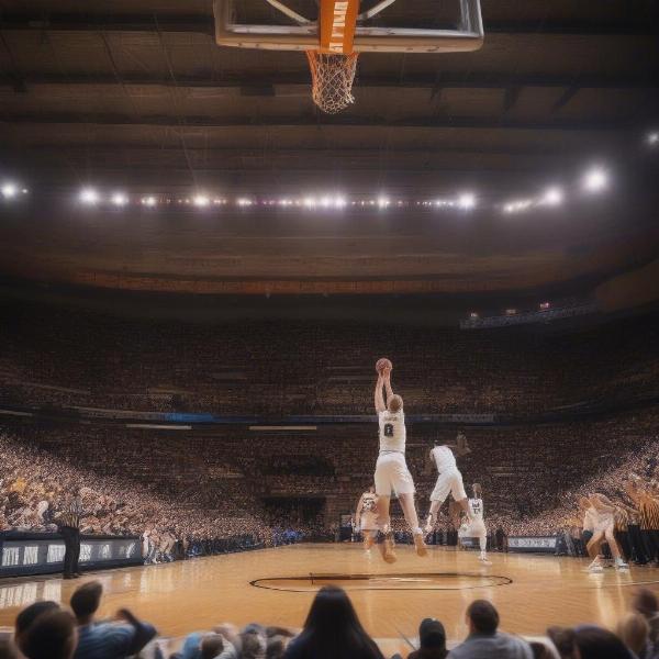 Fans Watching College Basketball Game