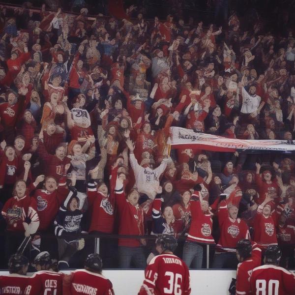 Fans Watching Hockey Game