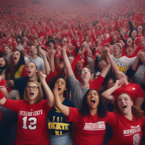 Fans Watching Ohio State Michigan Game