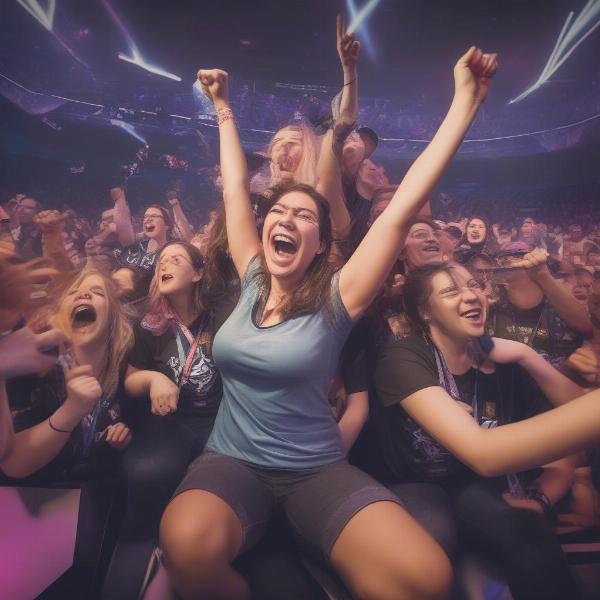 Female Gamer Winning Esports Tournament