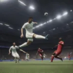 FIFA Football Game Screenshot Showing Intense Gameplay Action