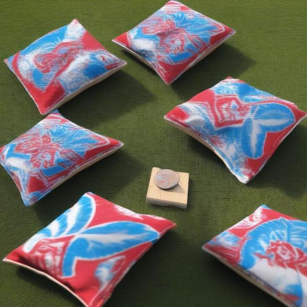 Finished Cornhole Bags on the Board