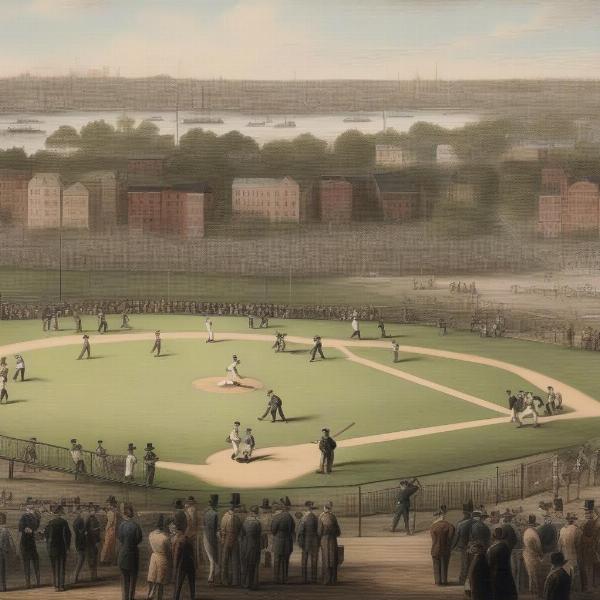 First Recorded Baseball Game at Elysian Fields, 1846