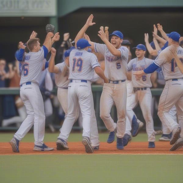 Florida Baseball Game Victory Celebration