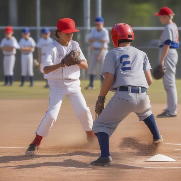 Florida Youth Baseball League Game in Action