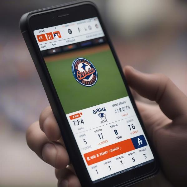 Following the Orioles Game on a Mobile App