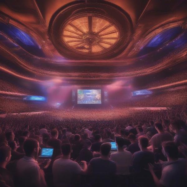 A large crowd watching an esports tournament in France